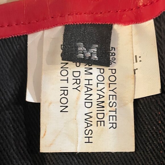 Red & Black PVC Vinyl & Satin Underbust Corset - Picture 9 of 13